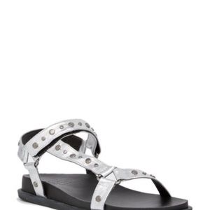 LFL Veda Ankle Strap Wedge Silver Sandal size 10M